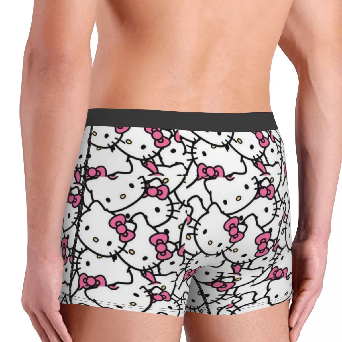 Hello Kitty Boxer Shorts For Men 3D Print Cartoon Underwear Panties Briefs Stretch Underpants. 