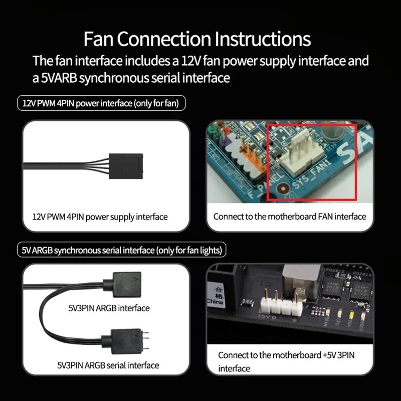 TEUCER FD200 200mm ARGB Computer Case Fan 5V 3PIN LED Cooling Fans Desktop PC Case Accessories. 