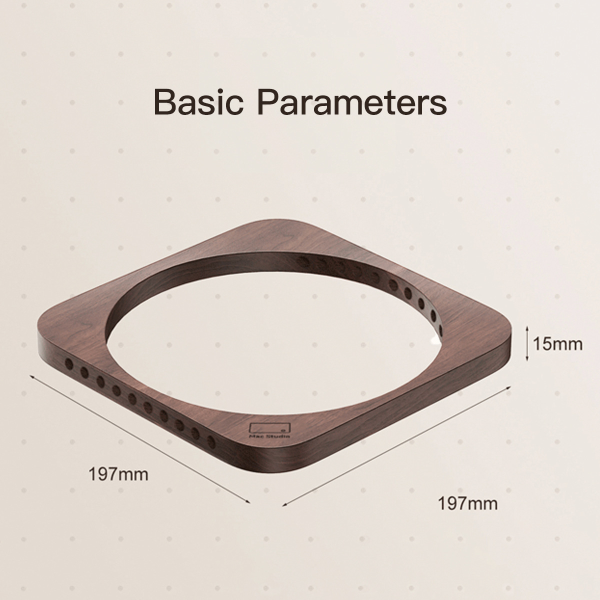 Dust Stand for MAC Mini Desk Base Cooling Stand Walnut Stand for MAC Studio. 