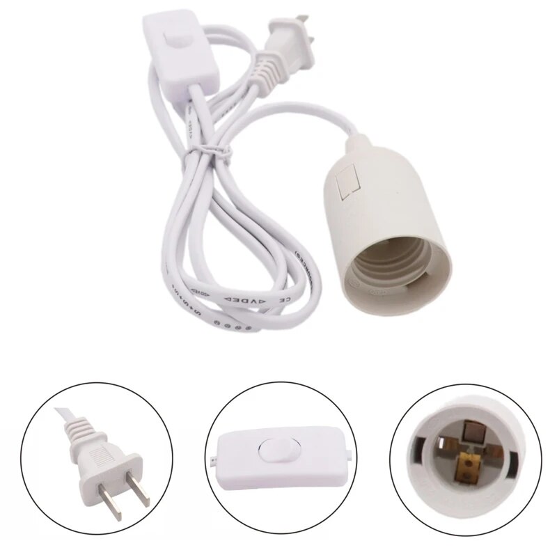 US AU UK EU to E14 E27 Power Cord Screw Base Lamp Holder LED Pendant Light Head With 303 Switch Extent Cable 1.8m Bulb Socket. 