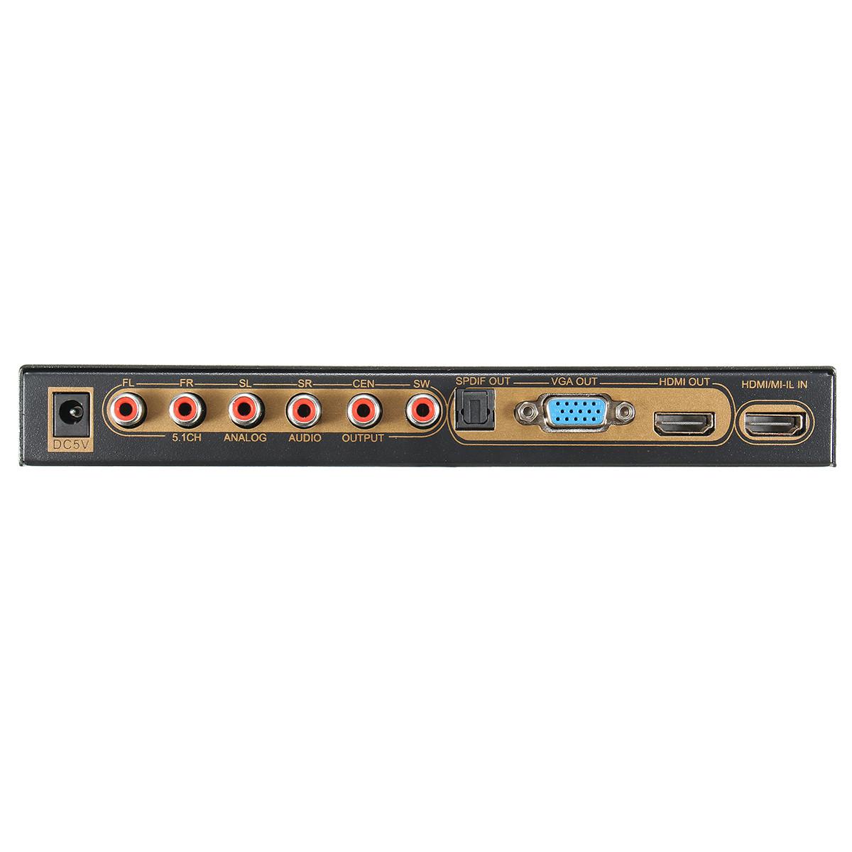 HDMI Digital Audio Decoder HDMI TO HDMI + VGA + SPDIF 5.1CH HP Converter Adapter US - US. 