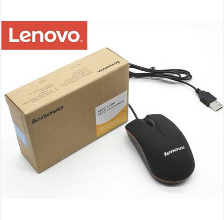 LENOVO-M20 Wired Usb Gaming Mouse - Desktop Optical Mouse Usb Wired Compatible With Windows Pc Desktop Computer & Laptop Black. 