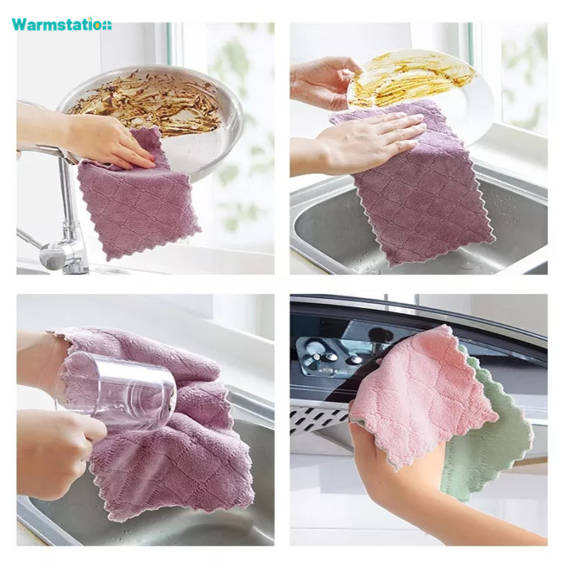 Super Absorbent Microfiber Kitchen Dish Cloth Highefficiency Tableware