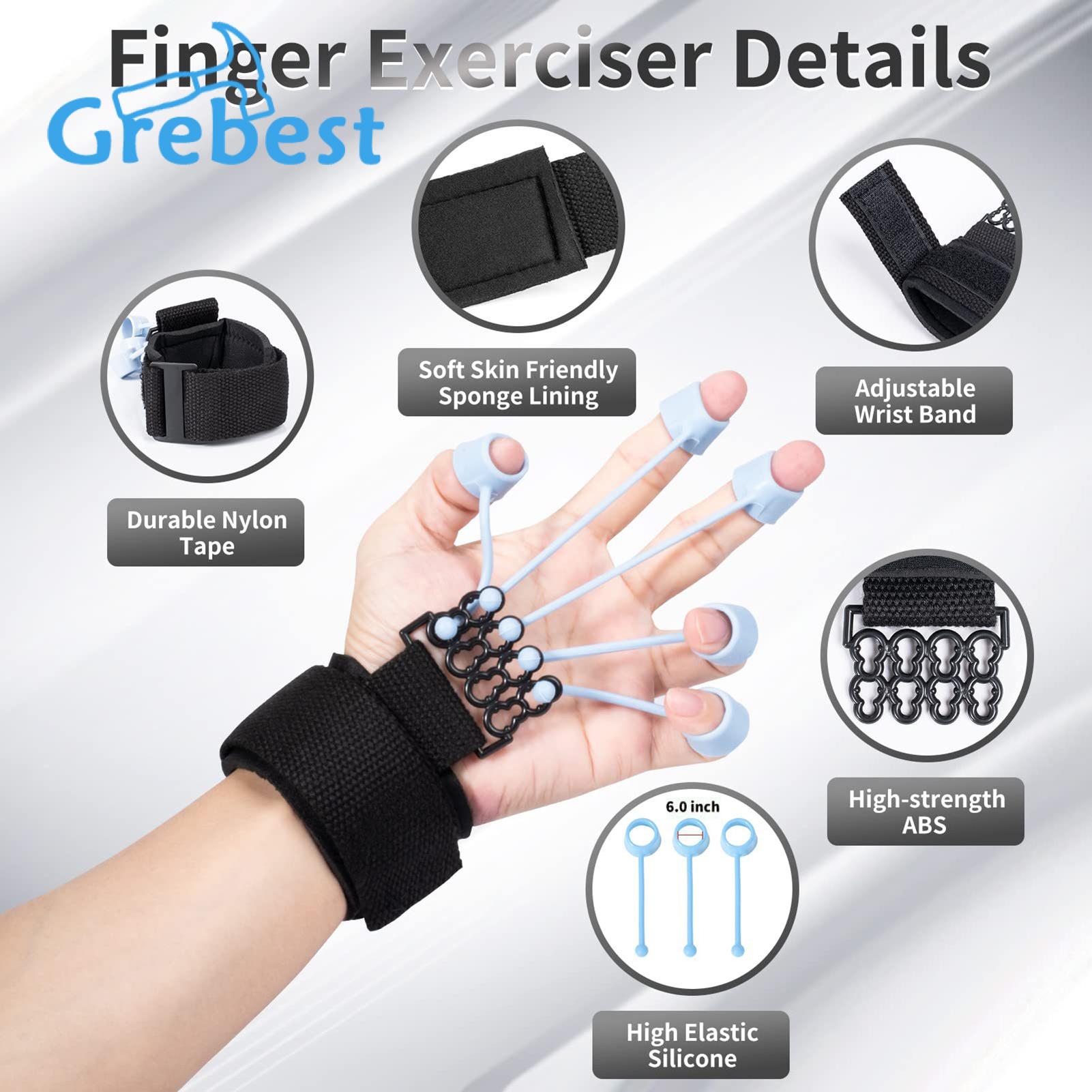 Grebest Finger Exercise Band High Elasticity Five Finger Strength Resistance Bands. 