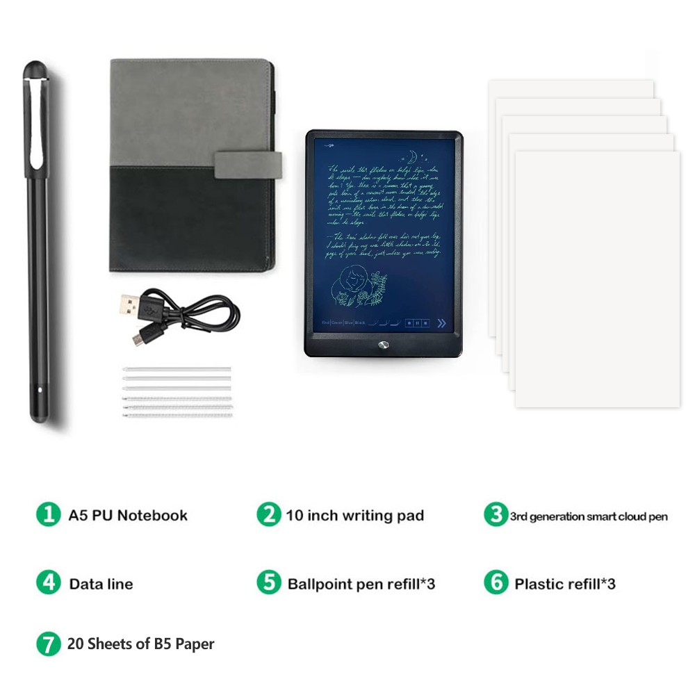 Bisofice Notebook Digital Pen mart Pen Writing et BT Wireless Connection. 