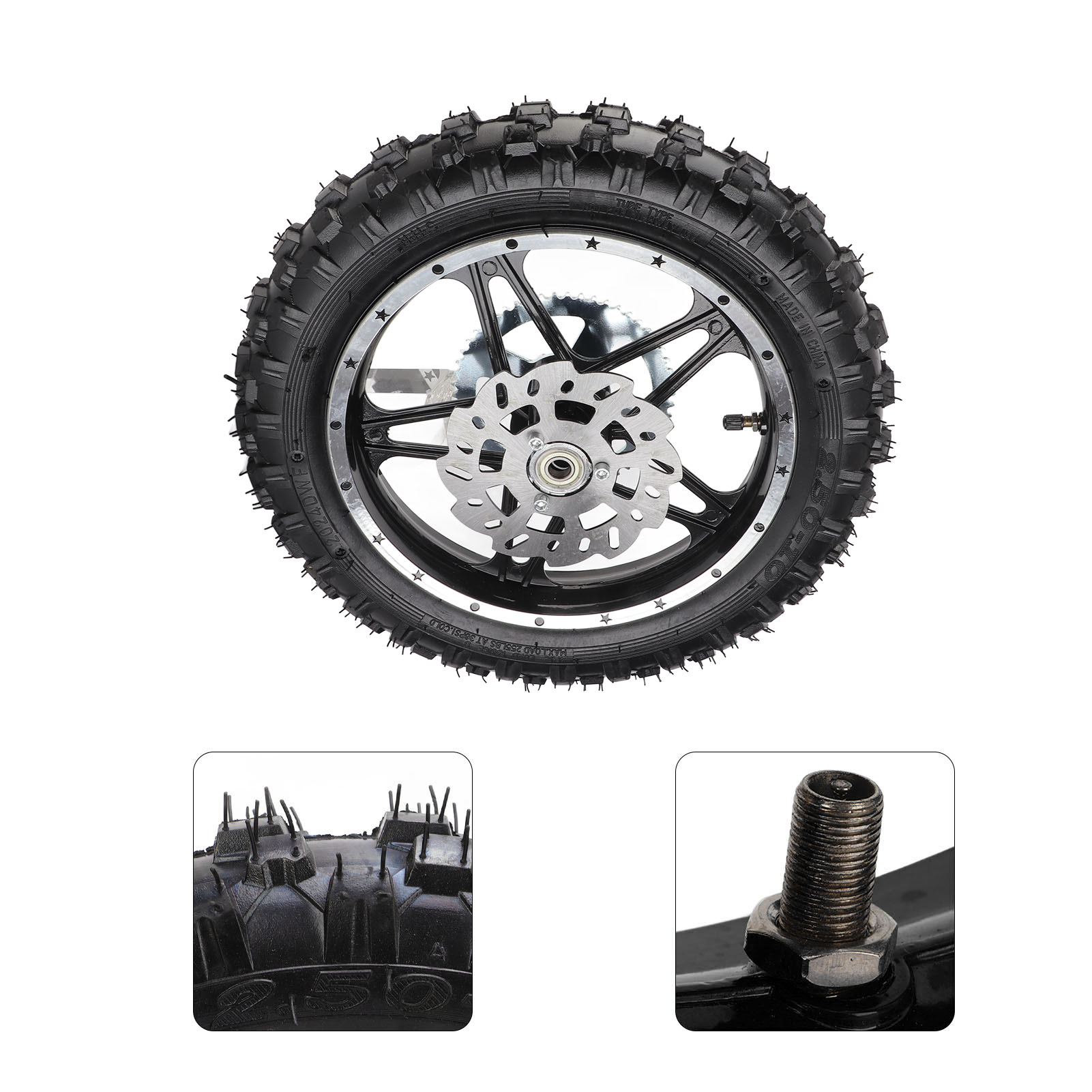 Rim Tire Assembly Dirt Bike Rear Wheel with Disc Sprocket Bearing  for Pit Bike for Motorcycle