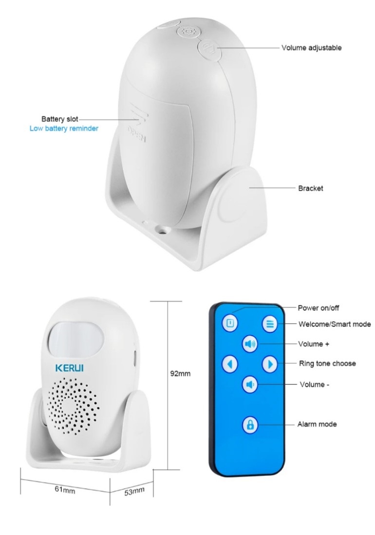 KERUI M120 Smart Home Security Alarm / PIR Alarm System Motion Sensor Alarm Detector / Motion sensor alarm device. 