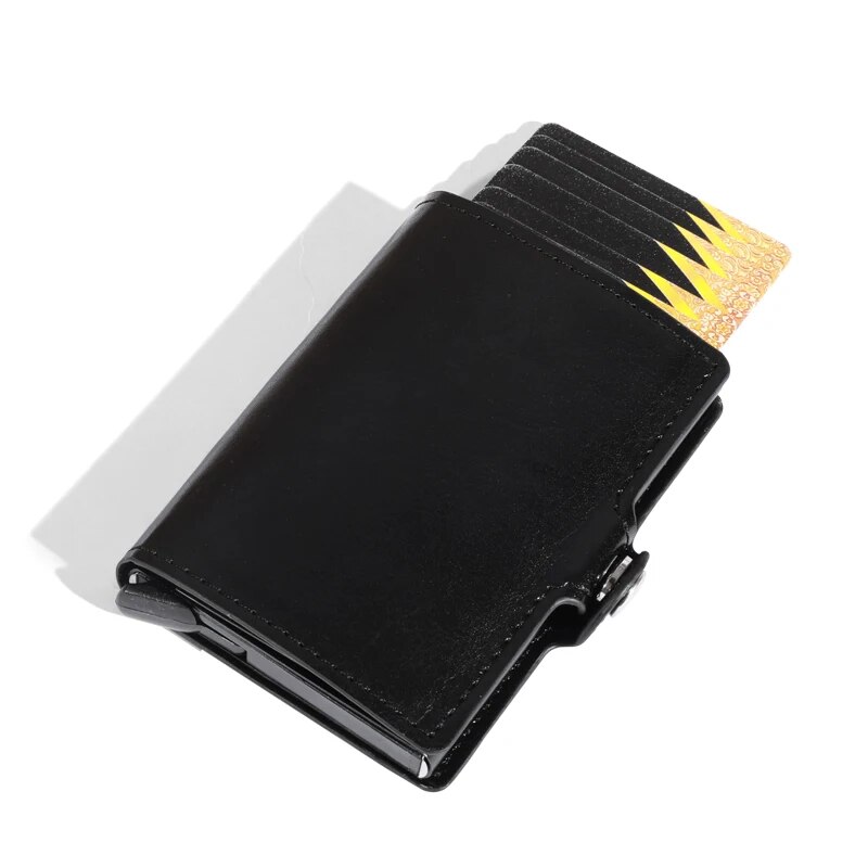 Carbon Fiber Credit Card Holder Wallets Men Brand Rfid Black Magic Trifold Leather Slim Mini Wallet Small Money Bag Male Purses