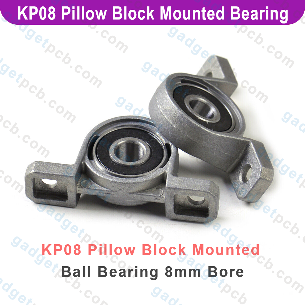 Zinc Alloy KP08 P08 Pillow Block Mounted Ball Bearing 8mm Bore Diameter For CNC Machine 3D Printer All Kinds Of Electronics Projects. 