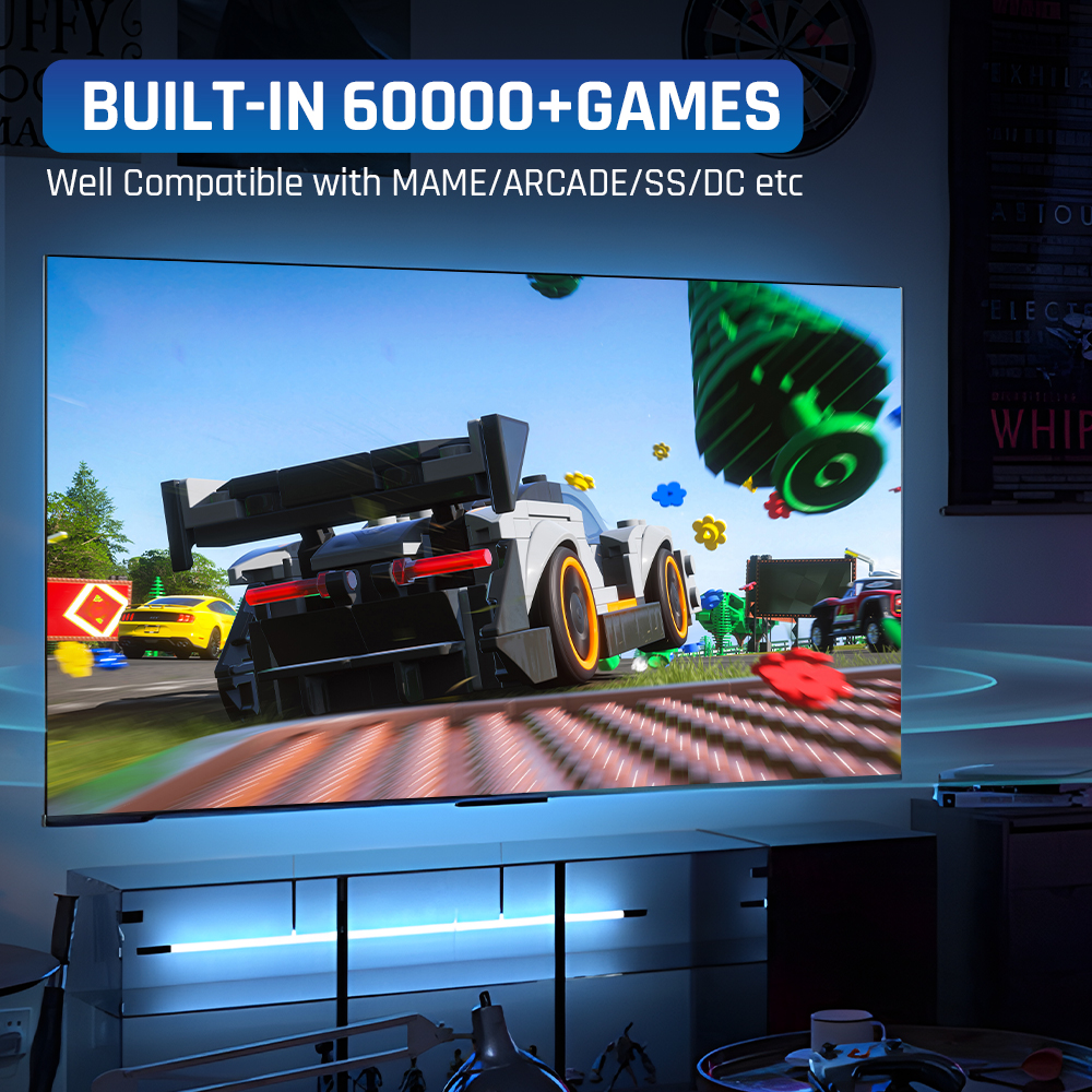 KINHANK Super Console X2 Pro Game Box Retro Video Game Console 60000 Video Games for ARCADE/MAME/DC/SS with Gamepad Gift for Kid. 