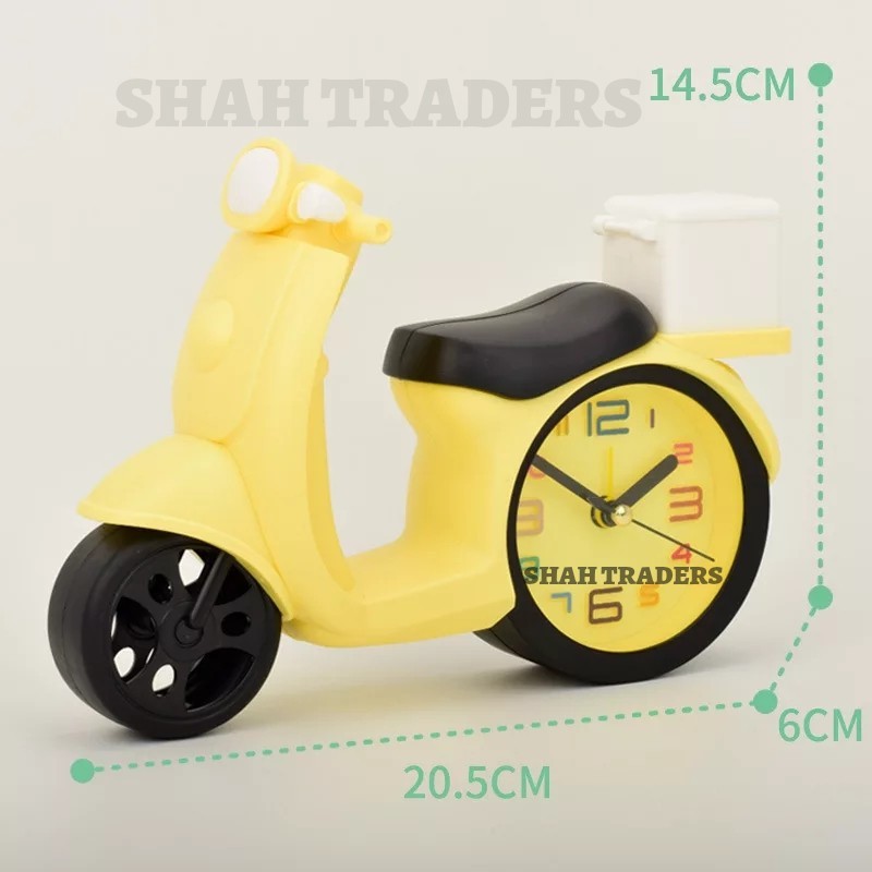VESPA LX 1054 WEKER CLOCK - VESPA MOTORCYCLE WEKER CLOCK - CHARACTER WEKER CLOCK - TABLE CLOCK - ALARM CLOCK. 