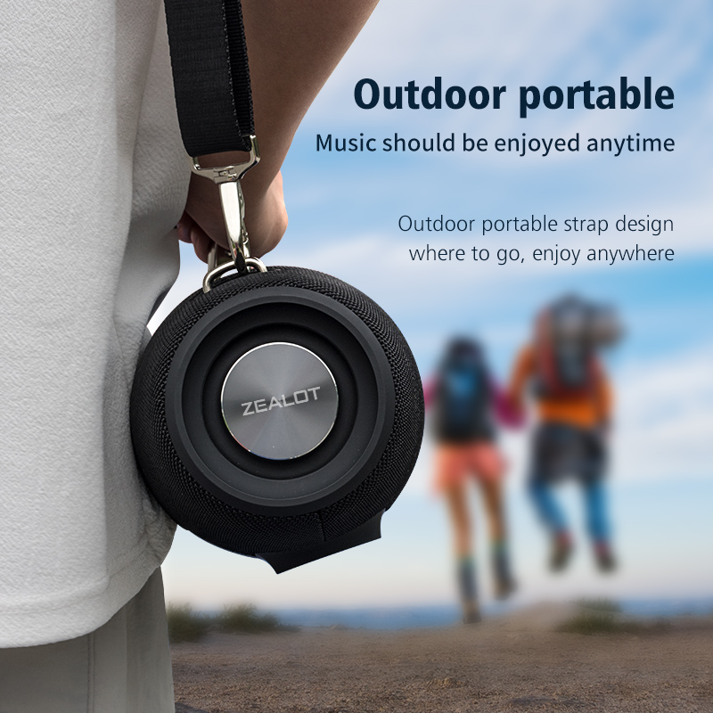 Zealot S67 Wireless Speaker WithShoulder Strap,Outdoor,Waterproof,Portable Speaker with Loud Stero and Booming Bass,40H Playtime. 