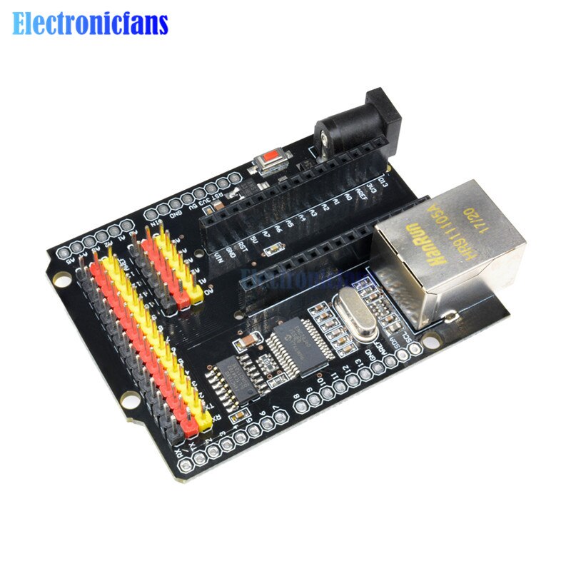 【happy one】diymore ENC28J60 Ethernet shield V2.0 LAN Network Module I/O SPI AVR PIC LPC for Arduino UNO R3 CH340G NANO. 