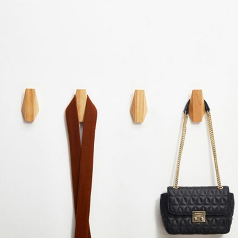 Japanese Style Simple Modern Solid Wood Hook Wall Hang Coat Hooks. 