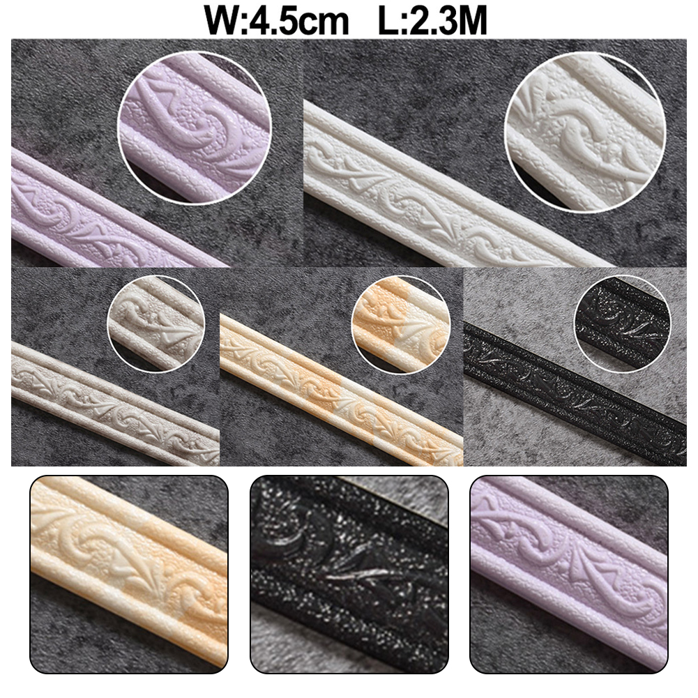 Skirting Border Wall Trim Line 3D Decorative Edging Environmental Foam Border Frame Multi-purpose Strip Waist Line Wall Sticker