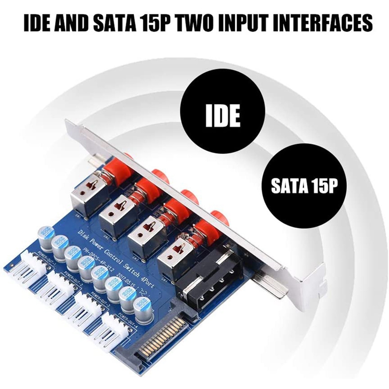 HDD Power Control Switch Hard Drive Selector SATA Drive Switcher for Desktop PC Computer. 