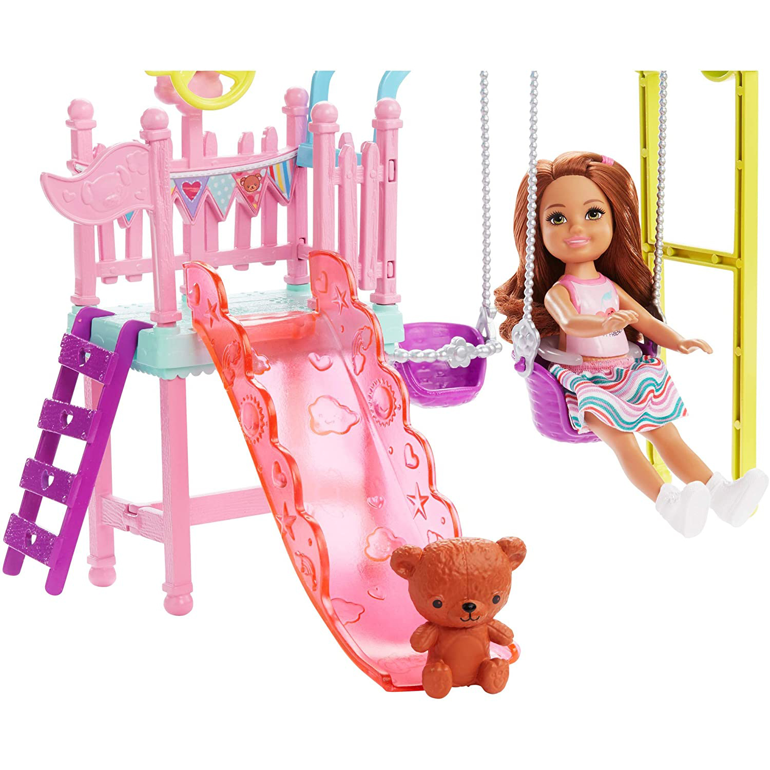 Barbie Club Chelsea Doll And Swing Set Playset With Swings And Slide