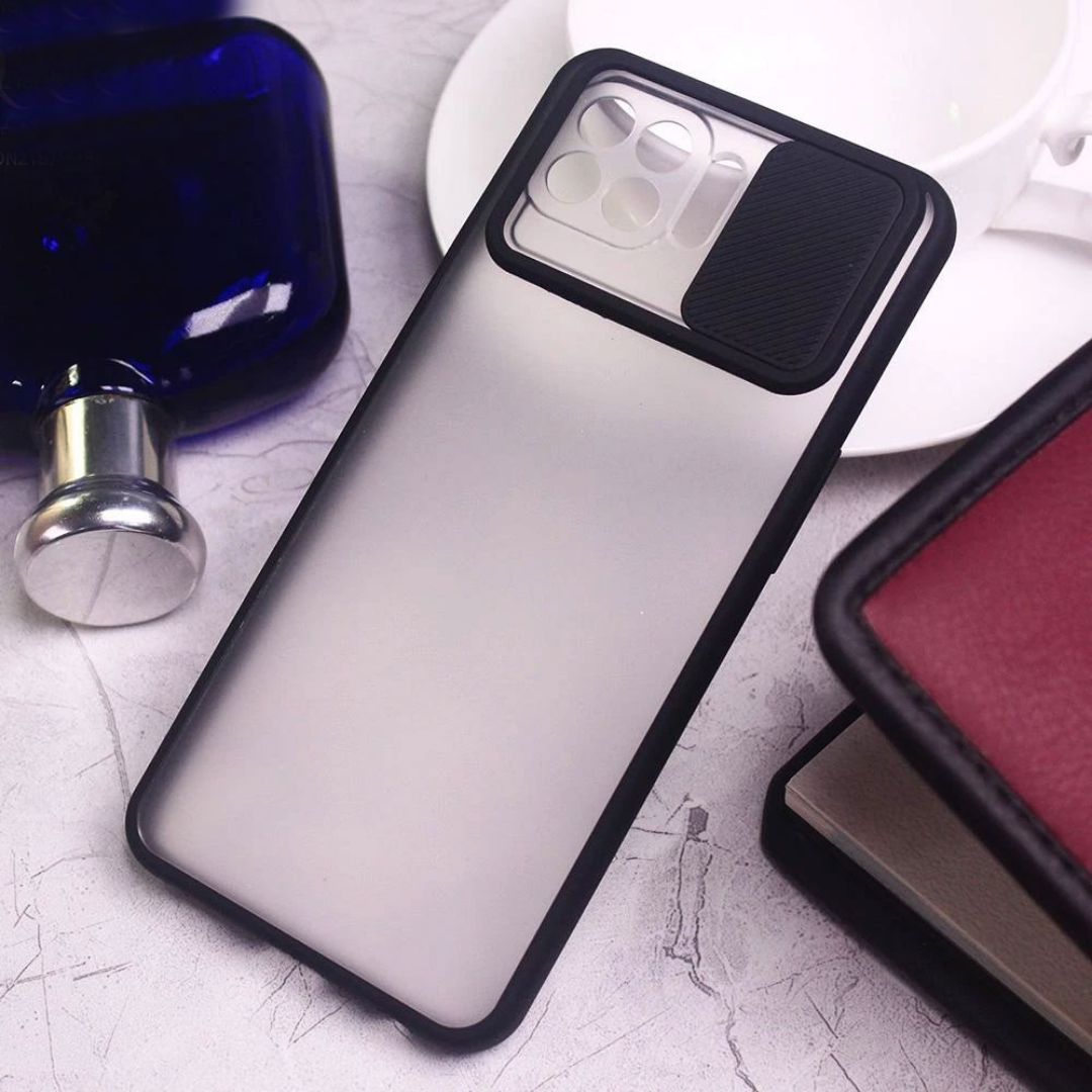 Slide cover protect camera frosted back case for oppo realme c2. 