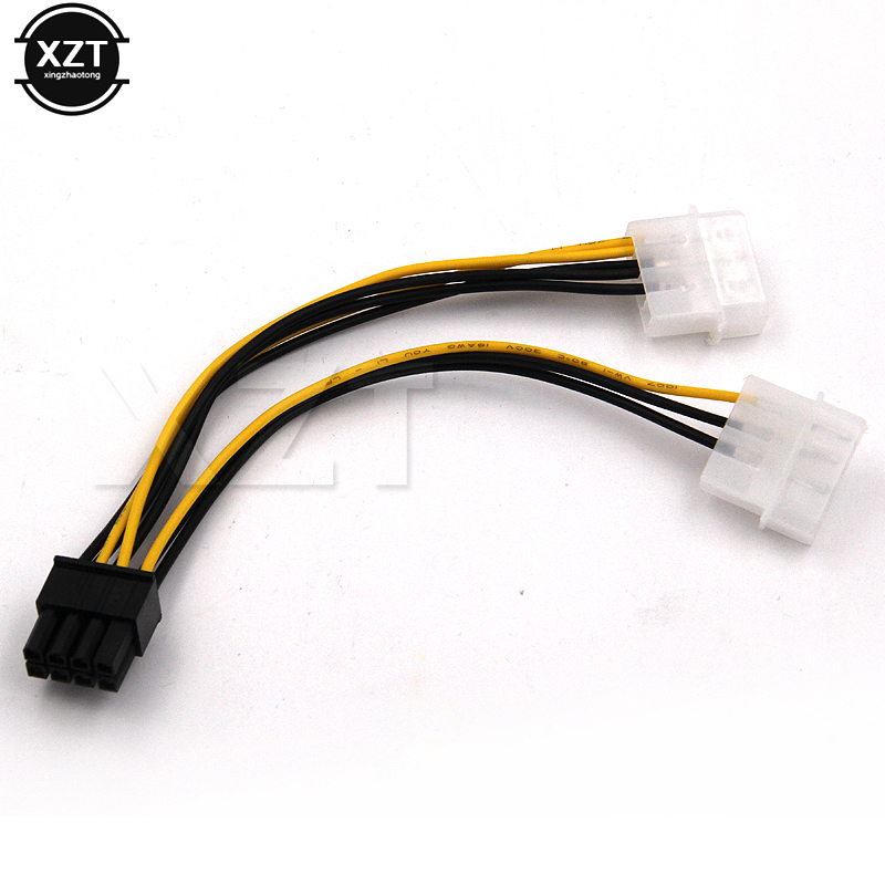 High Quality Pci-e ATX PSU Power Converter Cable - Molex to Pcie 8 pin Adapter 6 inch 2 x Molex 4 pin to 8-Pin PCI Express