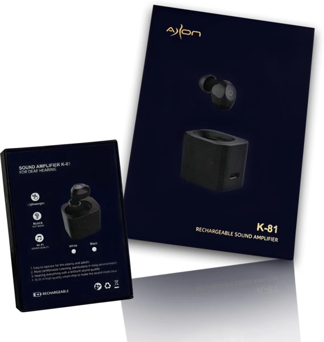 Axon K-81 Digital Hearing Device Rechargeable Single Ear Adjustable Volume Hearing Aid. 