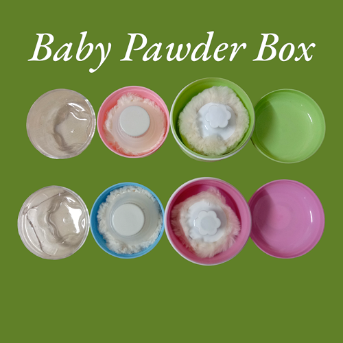 1 Ps Powder Puff Container Talcum Powder Container with Puff (Color as per stock). 