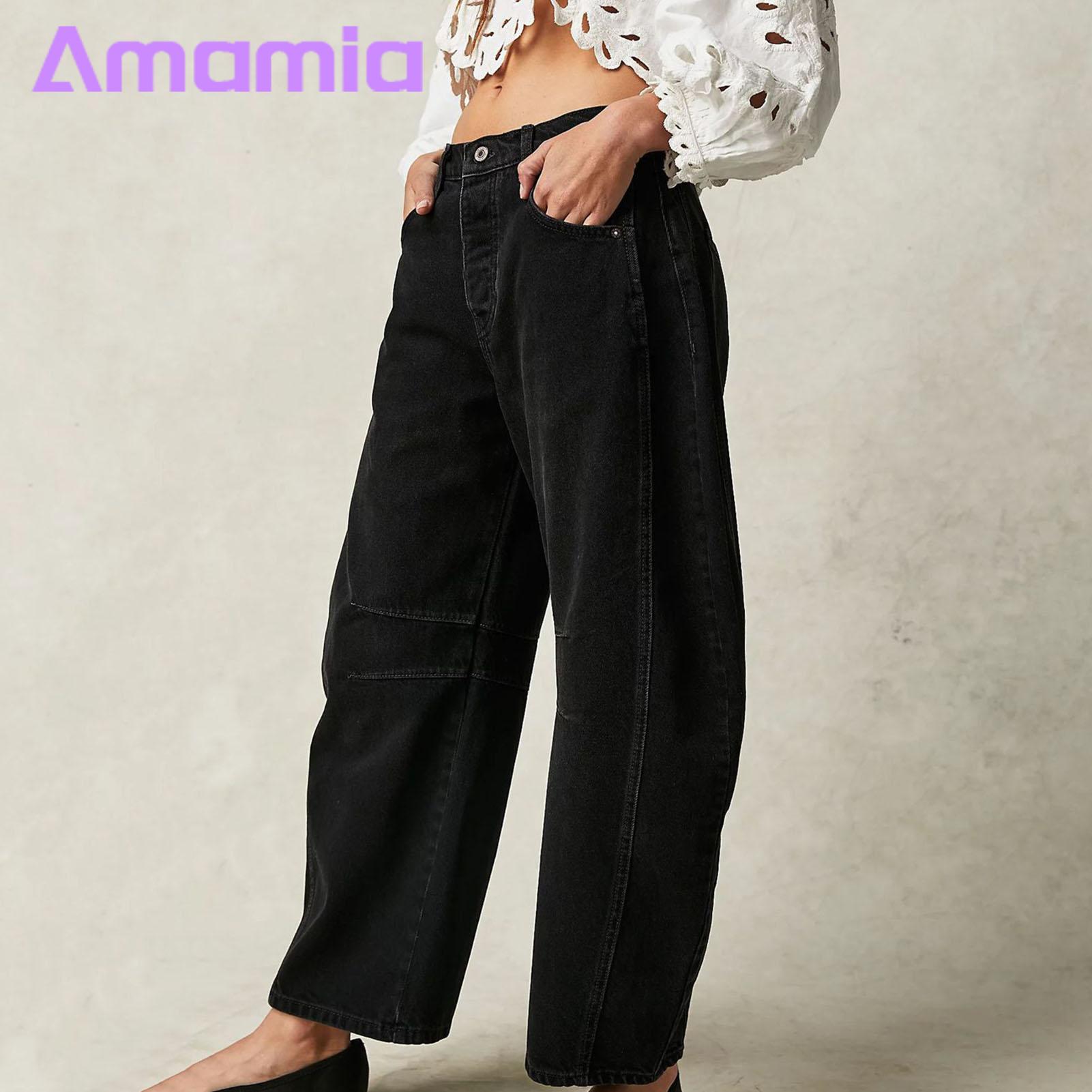 Women's Material: Our women's baggy jeans feature comfortable fabric and four-season style. Features include two side pockets and two back pockets to securely store a cell phone or other personal items.. 