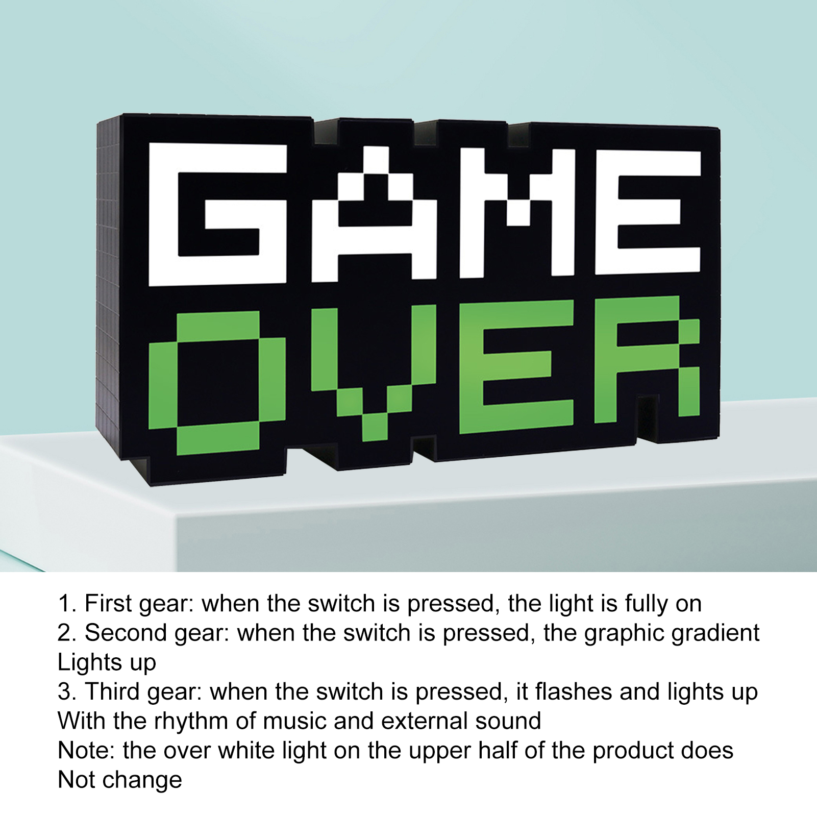 Atmosphere Lamp Long Standby GAME OVER Icon Modeling Night Lamp. 
