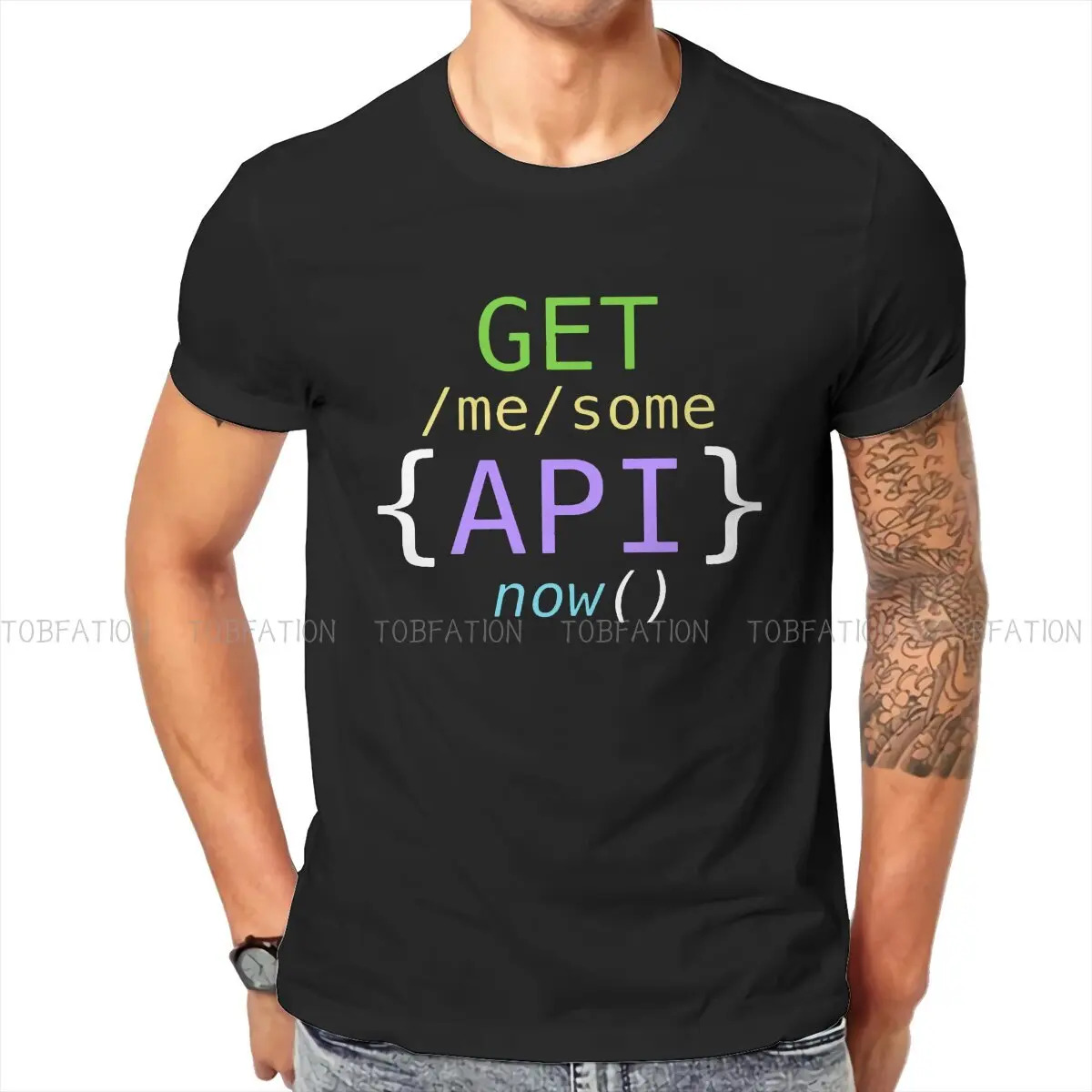 Linux Operating System Tux Penguin Men's TShirt GET Me Some APIs Now Distinctive Polyester T Shirt Original Streetwear Hipster