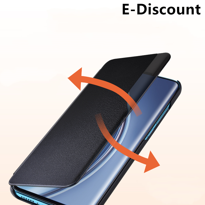 For Samsung Galaxy M53 5G Back Cover Clear Window View Smart Transparent PU Leather Stand Holder Phone case For Samsung M53 5G Flip Back Case. 