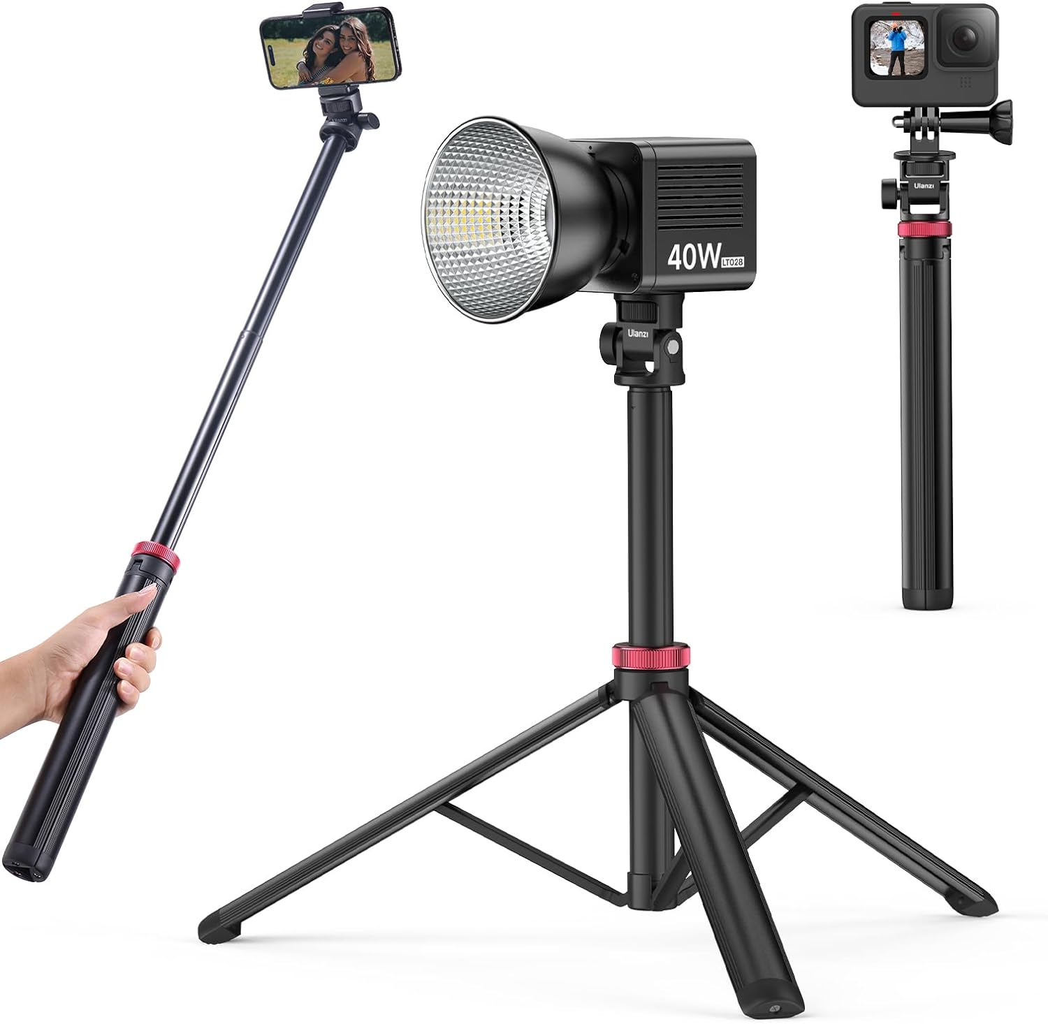 Ulanzi MT-79 Extendable Tripod with 1/4'' Screw for DSLR Camera Smartphone Fill Light Microphone Tripod. 