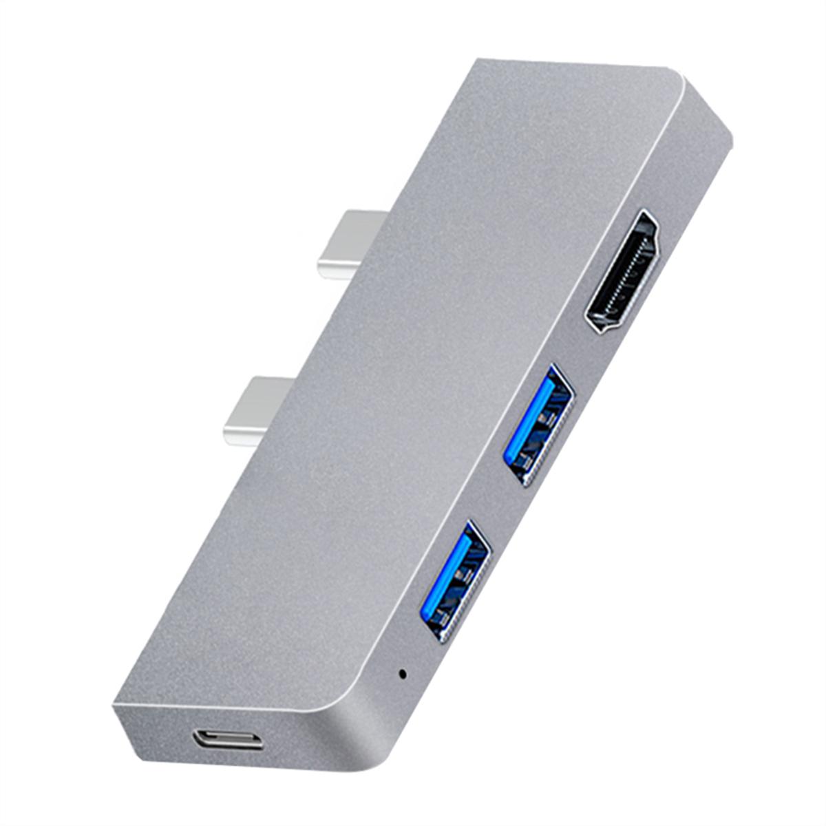 For Surface Pro 8 USB C Hub, 4K HDMI-Compatible Adapter+2 USB 3.0 Reader SD/TF Card Reader Adapter for Surface Pro 8