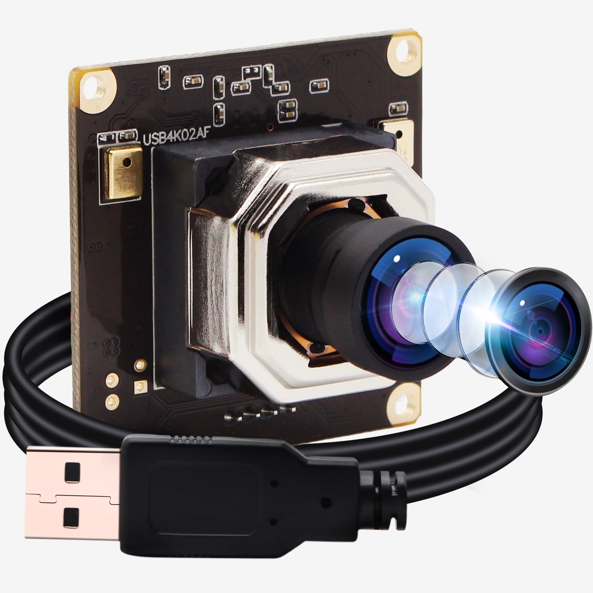 ELP Autofocus Camera 4K 3840x2160 Mjpeg 30fps High Speed Mini USB 2.0 PC Webcam USB Camera Module for Computer Raspberry Pi. 