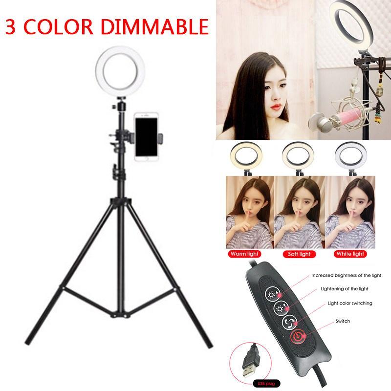 3 in 1 Dimmable LED Ring Fluorescent Flash Light Tripod Adjustable Self-monopod Kit Camera Photo Video Photographic Studio. 