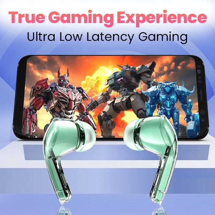 Ultrapods Pro True Wireless Earbuds with Display Transparent Design, Bluetooth 5.3 Auto Connection, Touch Control & Wireless charging Headset with Charging Case & Cab Long Life Battery in-Ear Bluetooth Headset  By Exotic. 