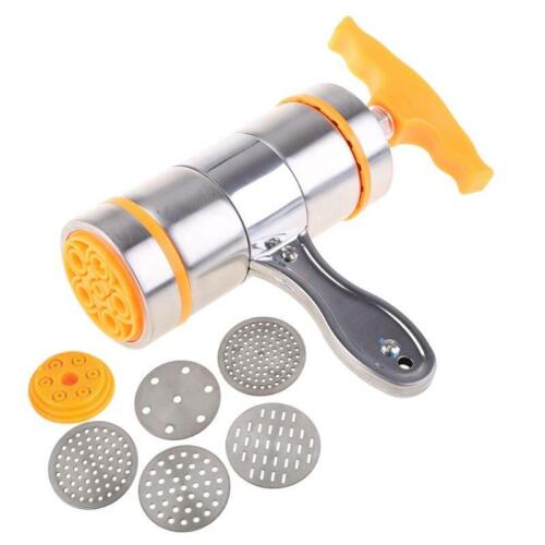 Stainless Steel Noodle Maker Manual Pasta Machine With 7 Press Molds - Create Delicious Ravioli, Spaghetti, And Lasagna With This Manual Pasta Machine. 