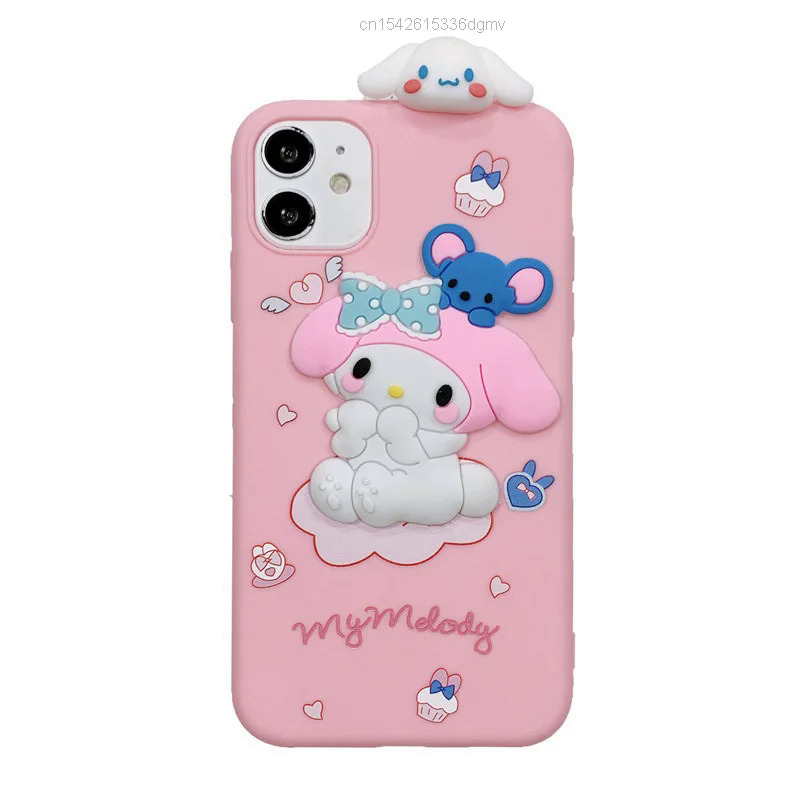 【Healer DingD】 Sanrio Cartoon Doll Cinnamoroll My Melody Cell Phone Case For IPhone 12 12Pro 12ProMax 11 Pro Max X XS XR 8 7 Plus Soft Covers. 