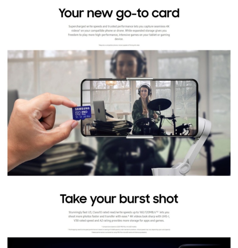 【Ready Stock+FREE Shipping+COD】Samsung PRO Plus 128GB 256GB 512GB 1TB Micro SD Card UHS-I U3 V30 A2 Memory Card Read up to 160MB/s Write up to 120MB/s (MB-MD128KA). 