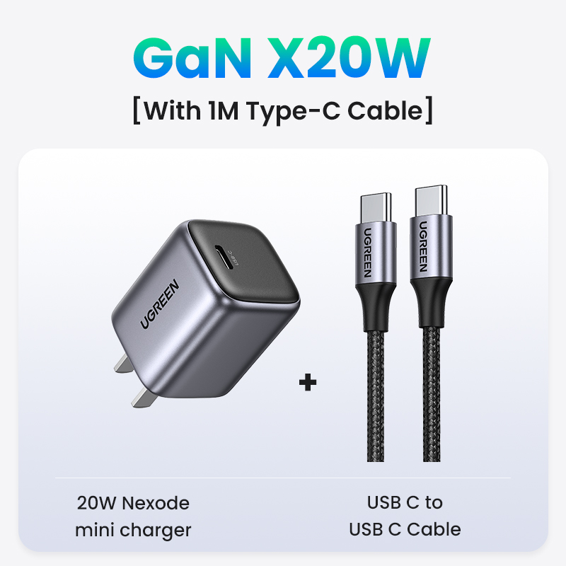 UGREEN 20W GaN Charger PD Fast USB Type C Wall Charger USB C PD3.0 QC3.0 Quick Charging For iPhone 16 15 Max Pro Galaxy S25 S24 Ultra/A Tecon Infinix  Note 30 Pro Itel P40+ Realme 8 Pro Galaxy AI Xiaomi 15 14 Pro Redmi K70 60 Pro. 