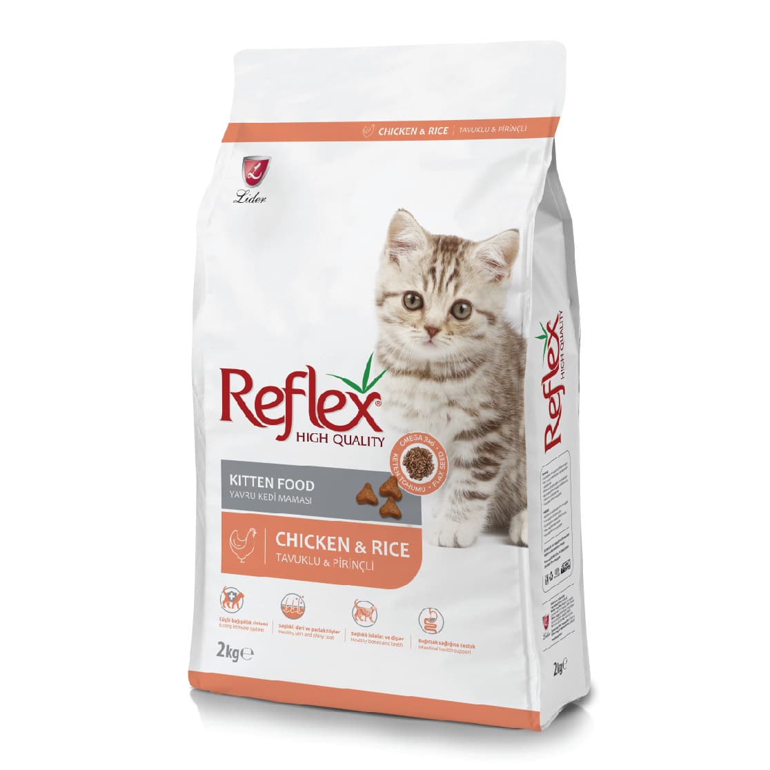 REFLEX High Quality Kitten Cat Food with Chicken & Rice (2KG). 