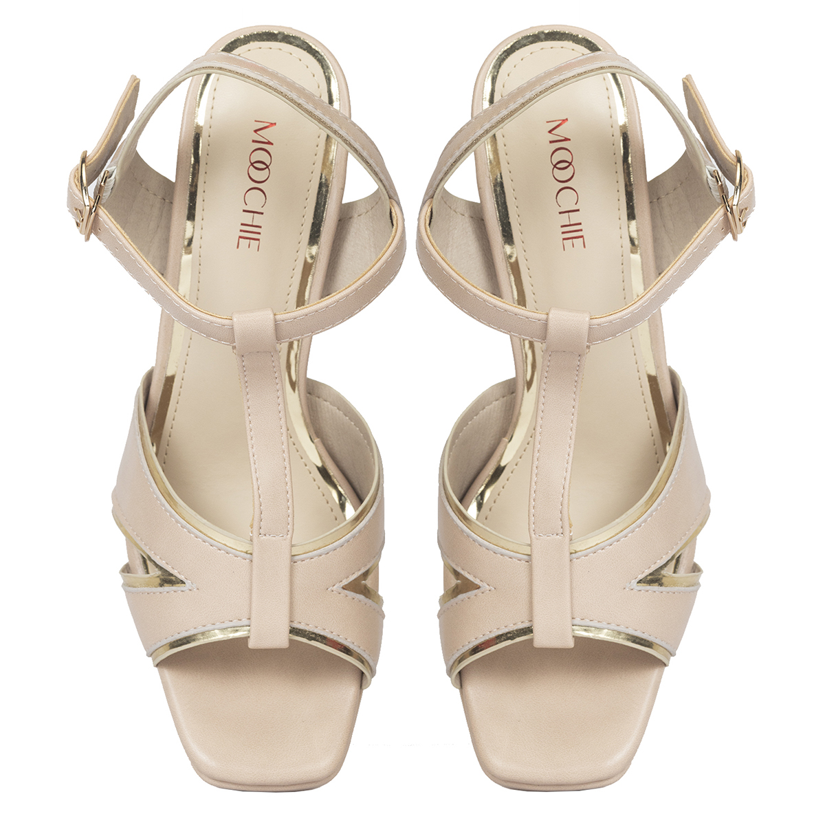 Moochie Beige PU Sandal for Women. 