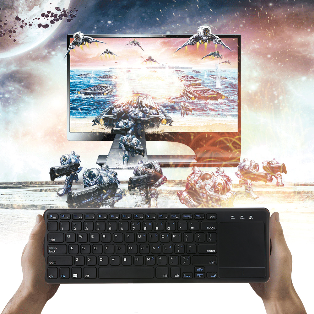 2.4G Wireless Touchpad Keyboard Multi-touch Ultra-slim with USB Receiver for Android Smart TV Computers Ladtops Desktops. 