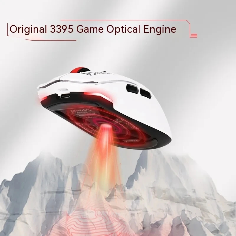 MONKA G995W Gaming Mouse 3-mode 2.4g Wireless Bluetooth Type-C Paw3395 Lightweight 26000 DPI 650 IPS Office E-sports Game Mice. 