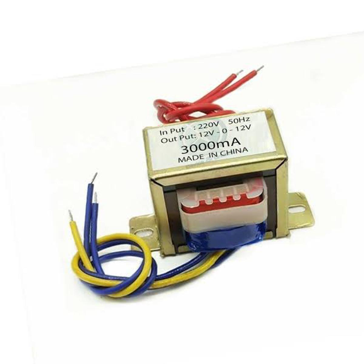 CHINESE 3Amp 12V Transformer 12V-0-12V 3000mA Input AC 220V 50Hz Output DC 12 Volt 3A Step Down Transformers For Power Supplies Adapters Electronics Project DIY