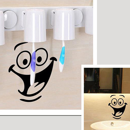 【3C VictoryEagle】Smiley WC Toilet Decal Room Art Funny Wall. 