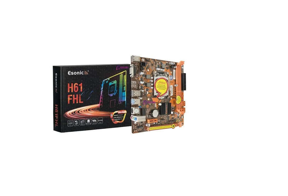 Esonic Motherboard H61 - M.2 Support 2Nd & 3Rd Gen. Lga1155 Processor - Intect 1-Year Brand Warranty - Reliable Motherboard Choice. 