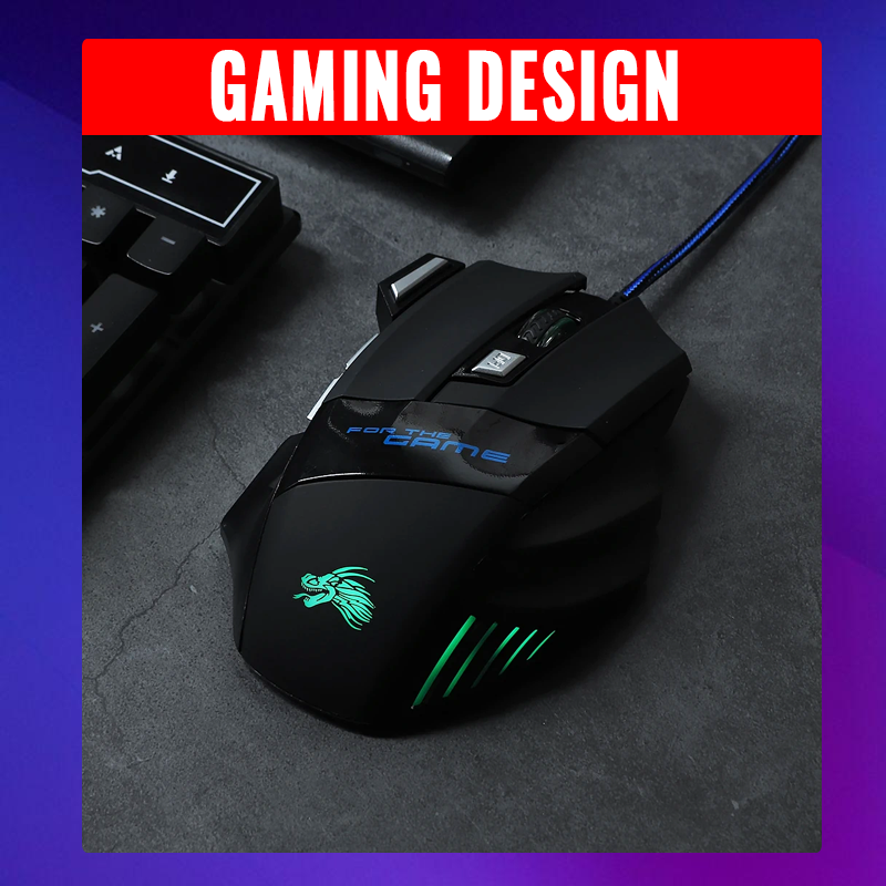 RGB Mouse Gaming Design X1 Wired RGB Gaming Mouse 7 Buttons With DPI Button And Braided Cable Computer Mice Gaming PC Laptop Desktop - 2025 Gamers Choice. 
