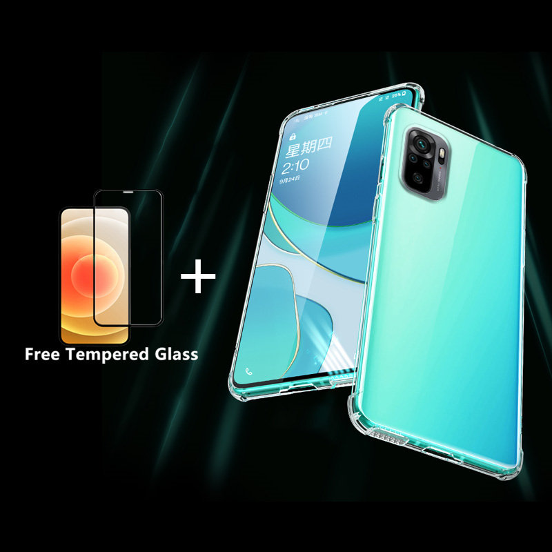 For Xiaomi 11X Case Transparent Shockproof cases + Free Tempered Glass Screen Protector Clear Xiaomi 11X Case