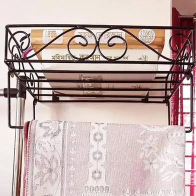 Versatile 12" Black Metal Wall Quran Stand – Features 2 Jaymamaz Hangers – Perfect for Quran Sharif Display and Jainamaj Hanging – Elegant and Practical Wall Mount Stand for Home or Mosque.. 