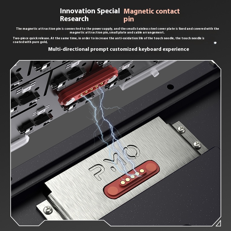 PMO Wave75 Mechanical Keyboard 8000mAh Custmoized Hot Swappable Hifi Switch CNC Aluminum BT 2.4G Wireless QMK VIA Driver. 