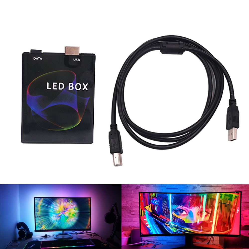 DC 5V DIY Ambient TV PC Dream Screen WS2811 WS2812B SK6812 RGB USB LED Strip Control Box Computer PC Screen Backlight